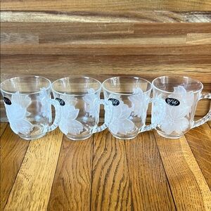 WP&G VINTAGE made in Japan Christmas holiday bouquet crystal mug set-4